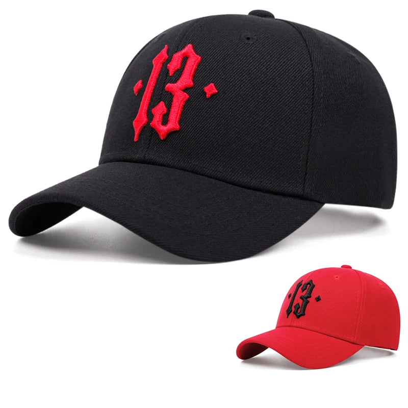 13 Number Embroidery Baseball Cap For Men Cotton Hat