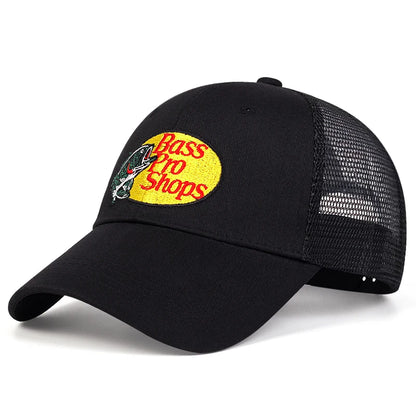 Bass Football Baseball Caps Men and Women Outdoor Casual Hip Hop Summer Sunshade Breathable Mesh Cap