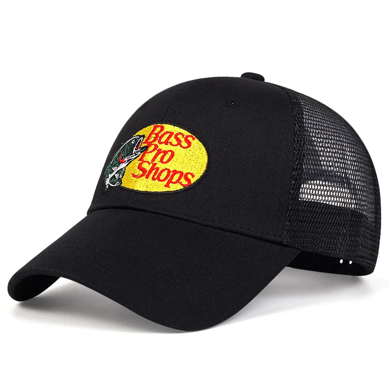 Bass Football Baseball Caps Men and Women Outdoor Casual Hip Hop Summer Sunshade Breathable Mesh Cap