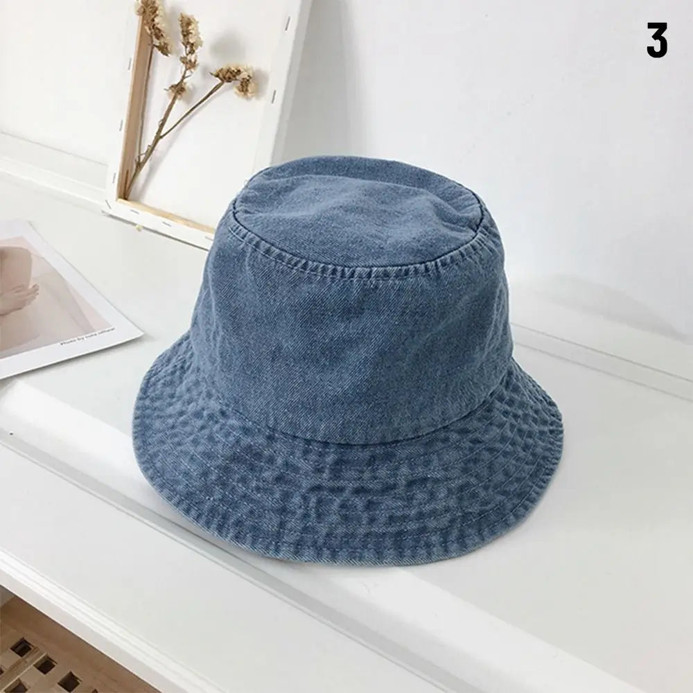 Unisex Cotton Bucket Hats Women Summer Sunscreen Panama Hat