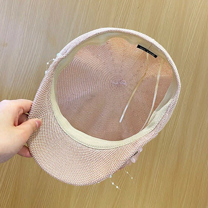 2022 Pearl Flower Ventilation Lady Leisure Octagonal Hat