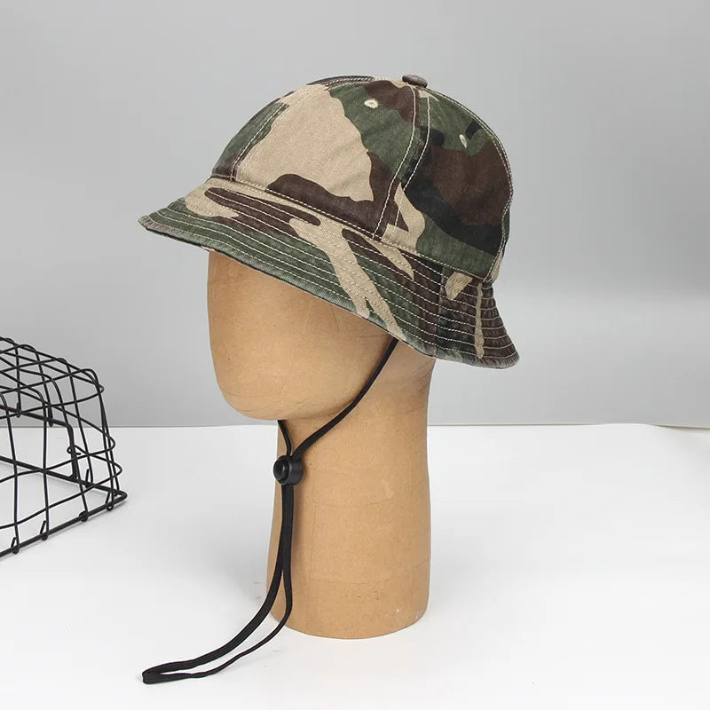Camouflage Cotton Round Top 6 Panel Fisherman Hats