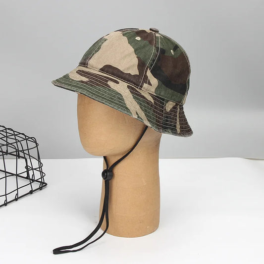 Camouflage Cotton Round Top 6 Panel Fisherman Hats