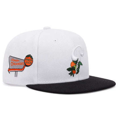 Flat Edge Hat P Leaf Fruit Embroidery Outdoor Leisure Sunshade Hat Snapback Hat
