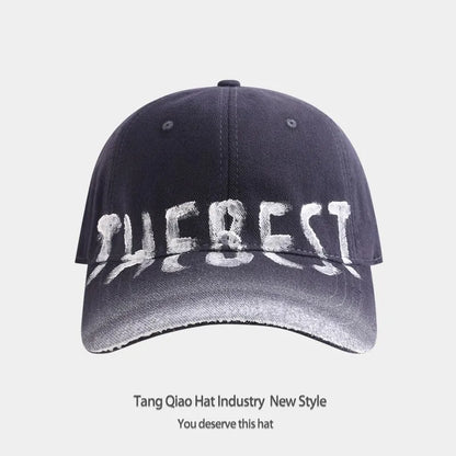 American Retro Washed Letter Baseball Cap for Men and Women