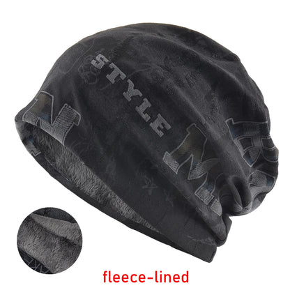 Letter Print Beanie Hat For Women Men Vintage