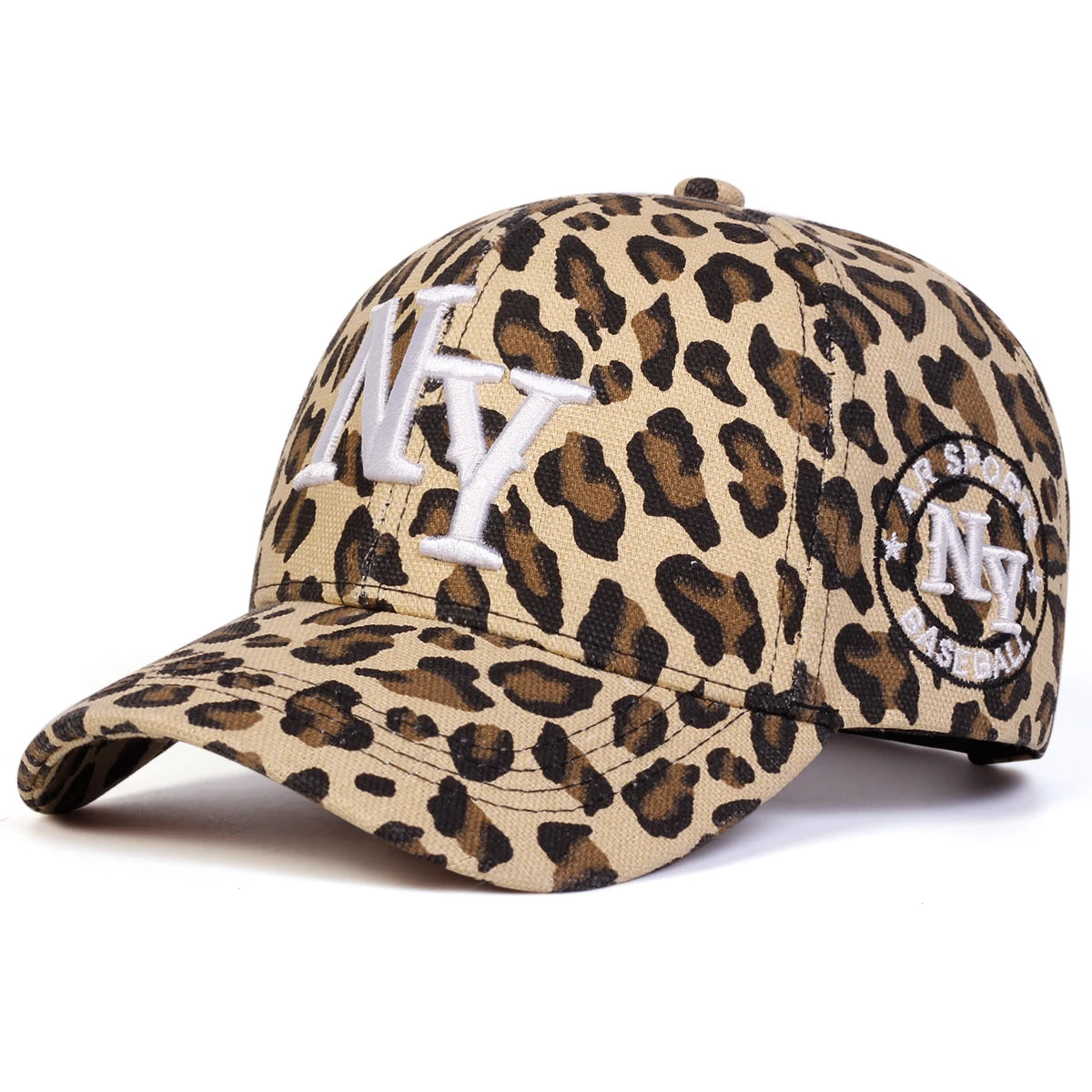 Unisex Letter Embroidery Leopard Print Baseball Caps Spring and Autumn
