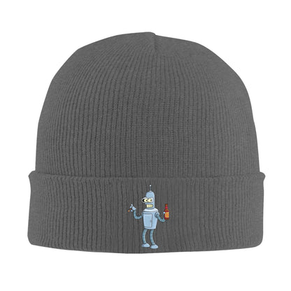 Men Women Rib Knit Cuffed Beanie Futuramas Benders Merch Winter Warm Knitted Caps