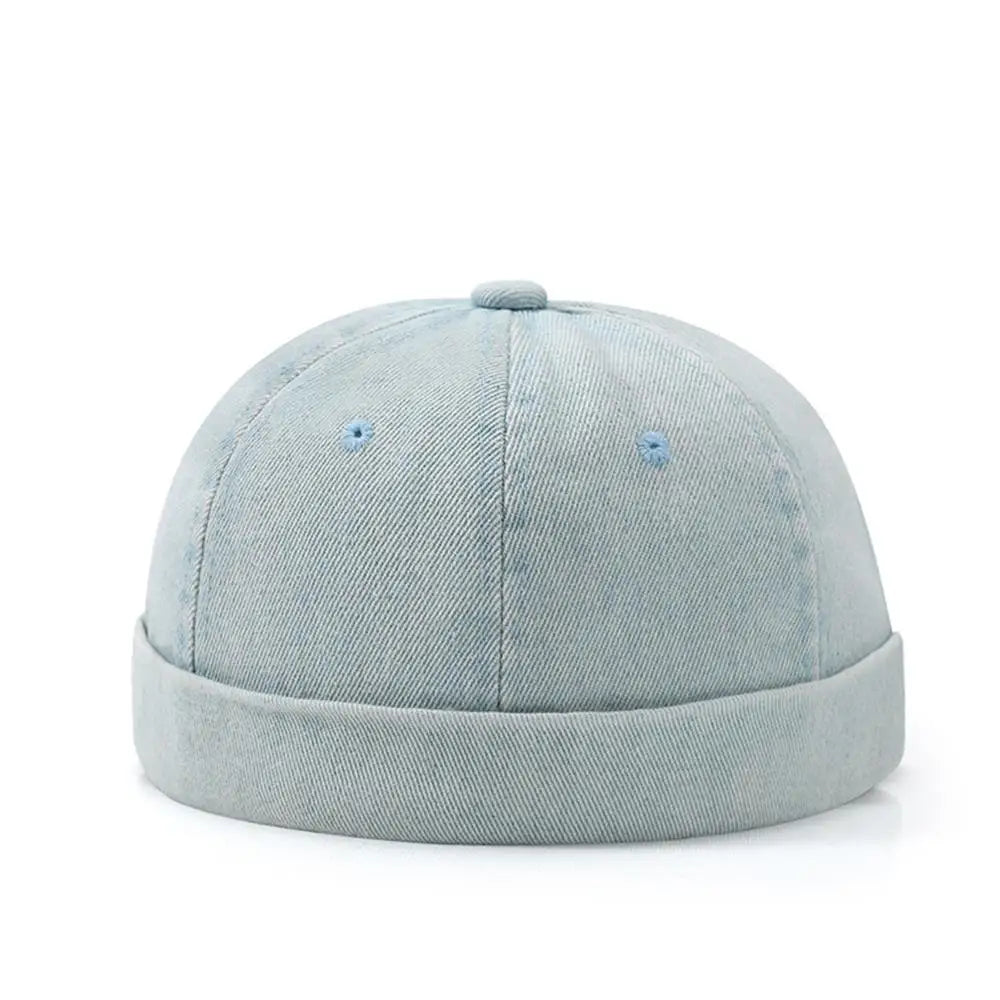 Fashion Cotton Brimless Hat Men Women Adjustable Docker Cap Retro Skullcap Melon Cap