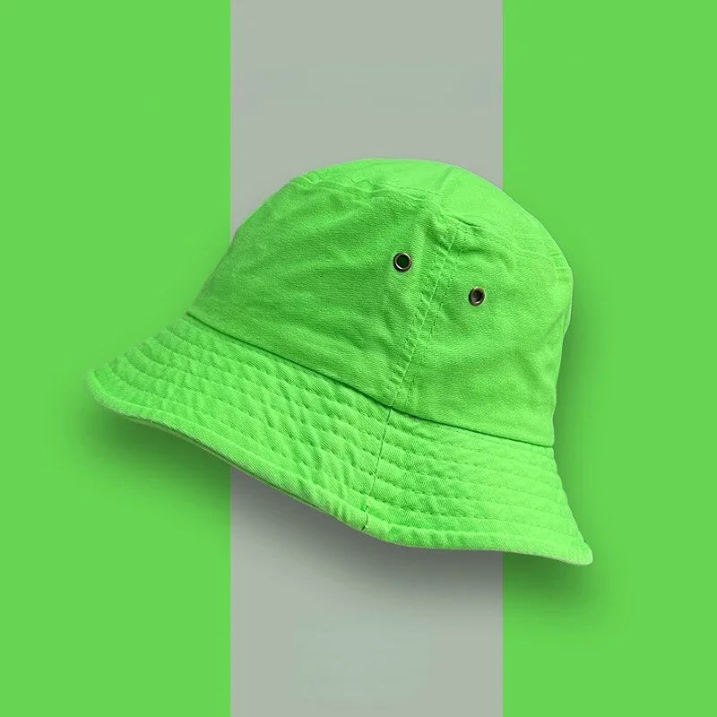 Fluorescent Bucket Hat Women All-Match Men's Caps Panama