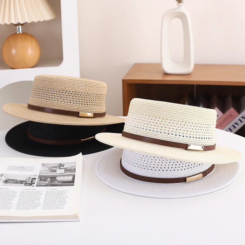 New Women's Boho Panama Straw Hat UPF 50+ Floppy Wide Brim Fedora