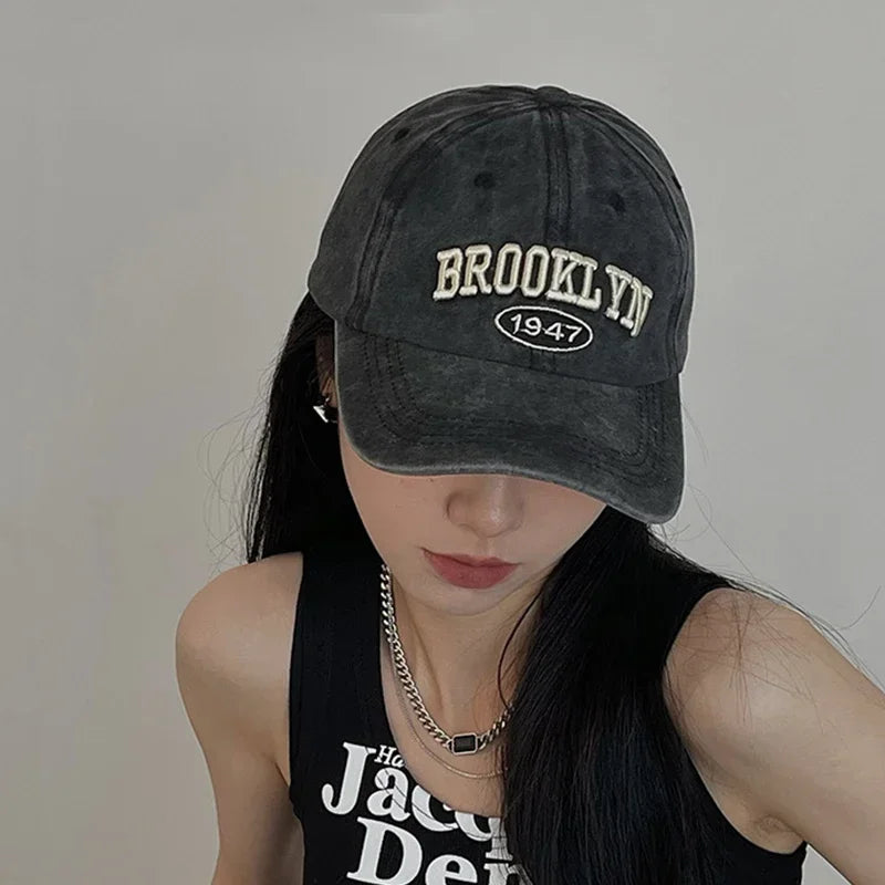 Retro Letter Baseball Cap For Women