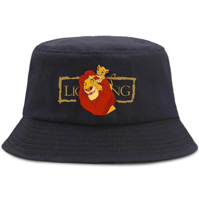 Anime The Lion King Printed Fisherman Hat Cute Cartoon Bucket Hats Autumn Summer