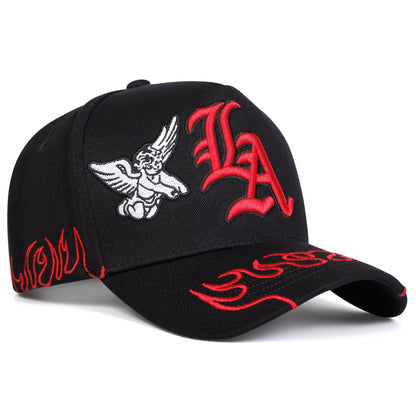 Unisex Gothic LA Angel Embroidery Baseball Caps Spring Autumn