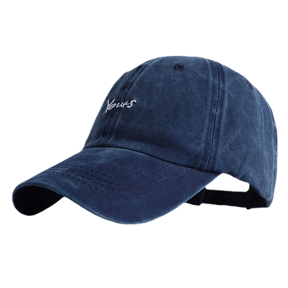 Unisex Yours Letter Embroidery Washed Cotton Baseball Cap