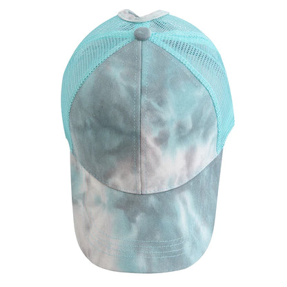 Women Ponytail Cap Tie Dyeing Design Baseball Cap Female