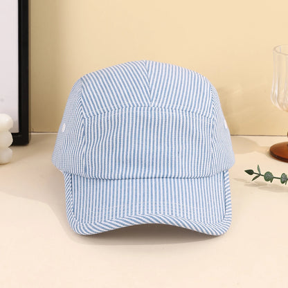 Korean Minimalist Striped Baseball Cap Street Fashion Brand Hip Hop Flat Brimmed Cap
