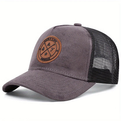 Summer Mesh Baseball Cap Women Men Enjoy Life Letter Patch Snapback Hat