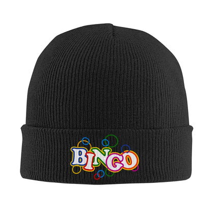 Bingo Letter Pattern Knit Beanie Hat Warm Cuffed Skull Cap