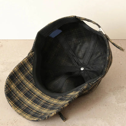 Retro Plaid Fabric Bow Decorated Baseball Cap