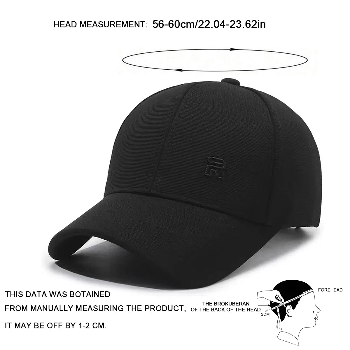 Unisex R Letter Embroidery Baseball Caps Spring Autumn Outdoor