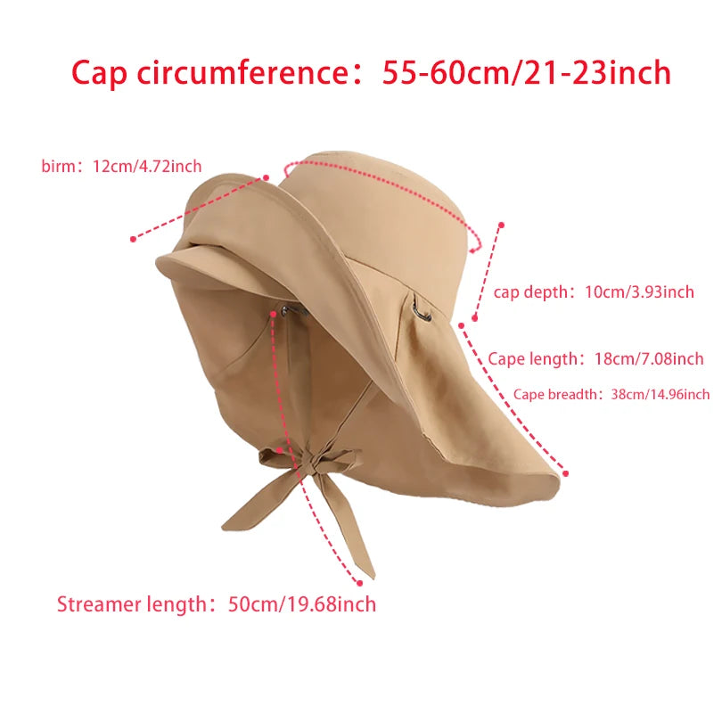 Spring Summer Outdoor Double Large Roof Sunscreen Hat