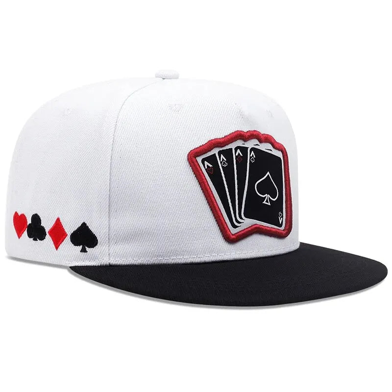 New Fashion Hip Hop Cap Men Women Playing Card Embroidered Snapback Caps