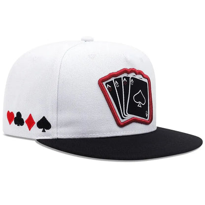 New Fashion Hip Hop Cap Men Women Playing Card Embroidered Snapback Caps