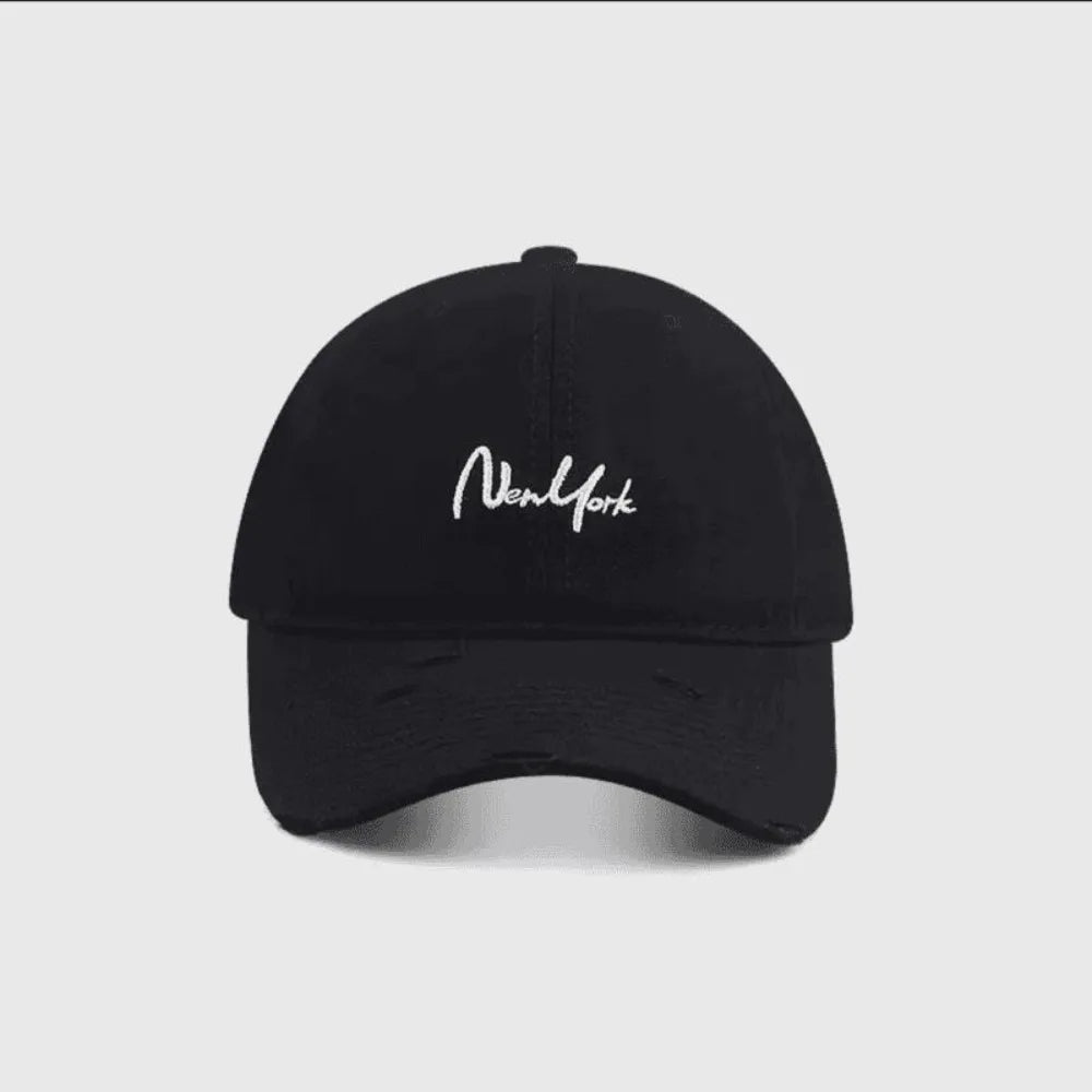 Adjustable New York Baseball Cap Cotton Deep Crown Dad Hat