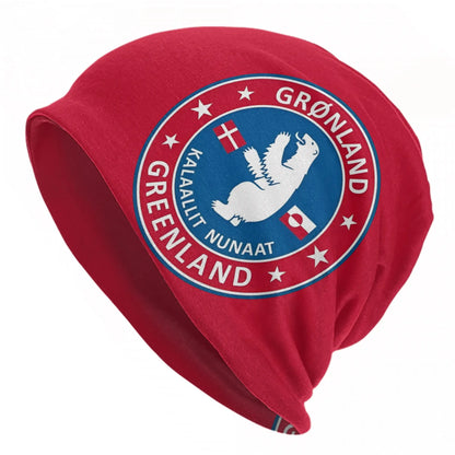 Greenland Coat Of Arms Polar Bear Blue Bonnet Hats Autumn Winter For Men Women