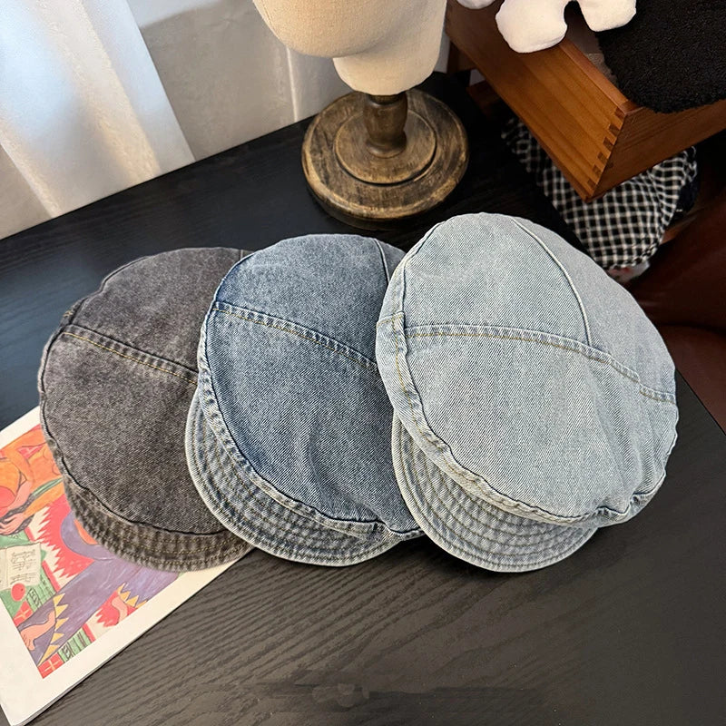New Flat Top Washed Denim Jean Cowboy Hat