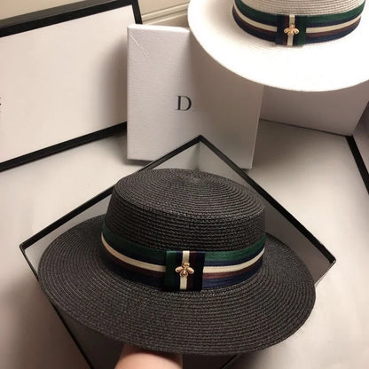 Women Summer Wide Brim Straw Hat Multicolor