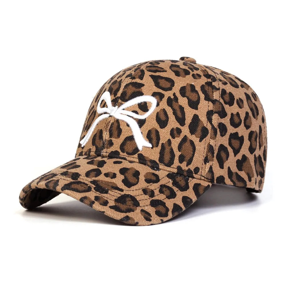Casual Leopard Print Baseball Cap Butterfly Adjustable