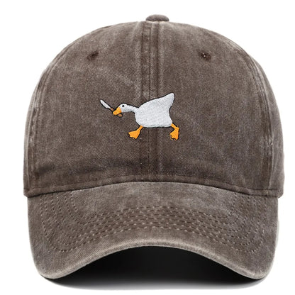 Fashion Embroidery Goose White Goose Baseball Cap