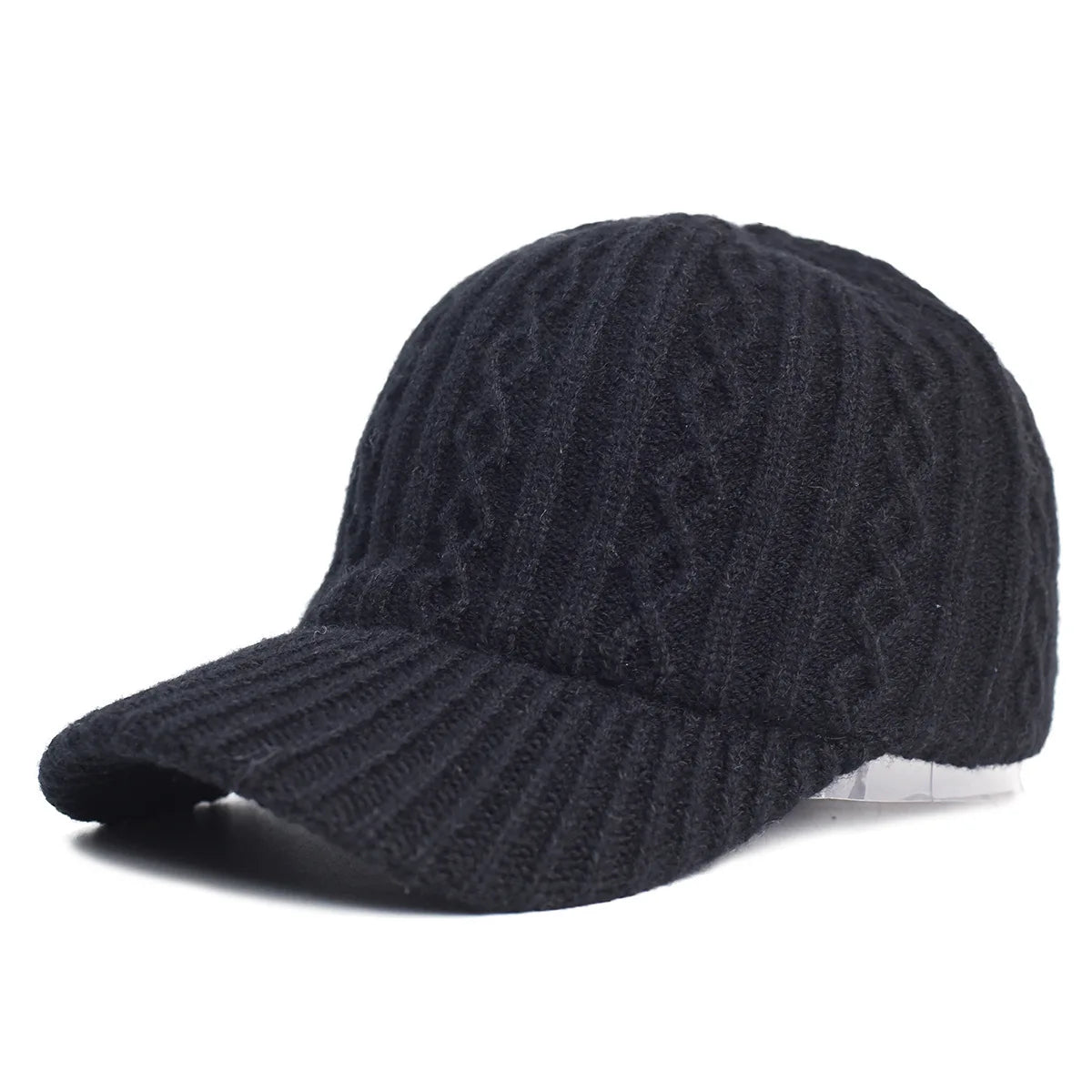 Autumn and Winter Knitted Wool Baseball Cap Korean Style Warm Solid Color Plain Duckbill Cap Versatile Fashionable