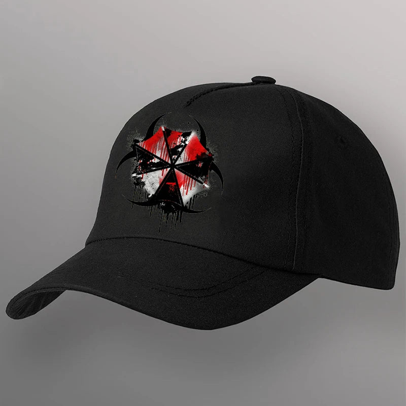 Umbrella Corporation Circular Baseball Cap resident Evils Biohazard Adjustable Hat Black Casual Sun Cap