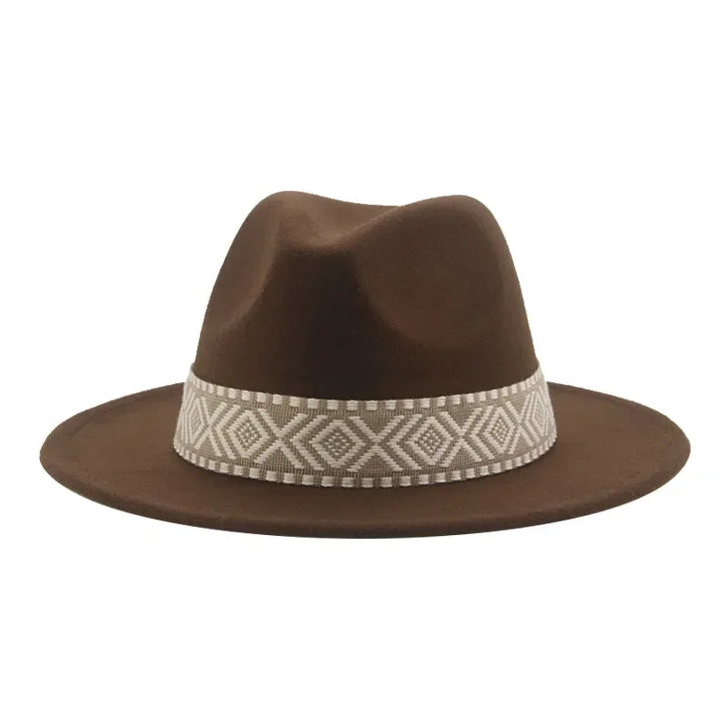 Panama Hat Western Cowboy Hats For Women Solid Big Brim Casual Fedoras Men Women