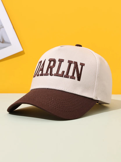 Darlin Embroidered Color Blocked Baseball Cap