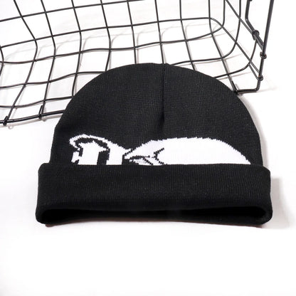European And American Skull Jacquard Knitted Hat