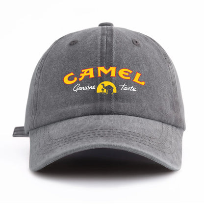 Camel Print Washed Baseball Cap For Adults, Minimalist Retro Style Casual Soft