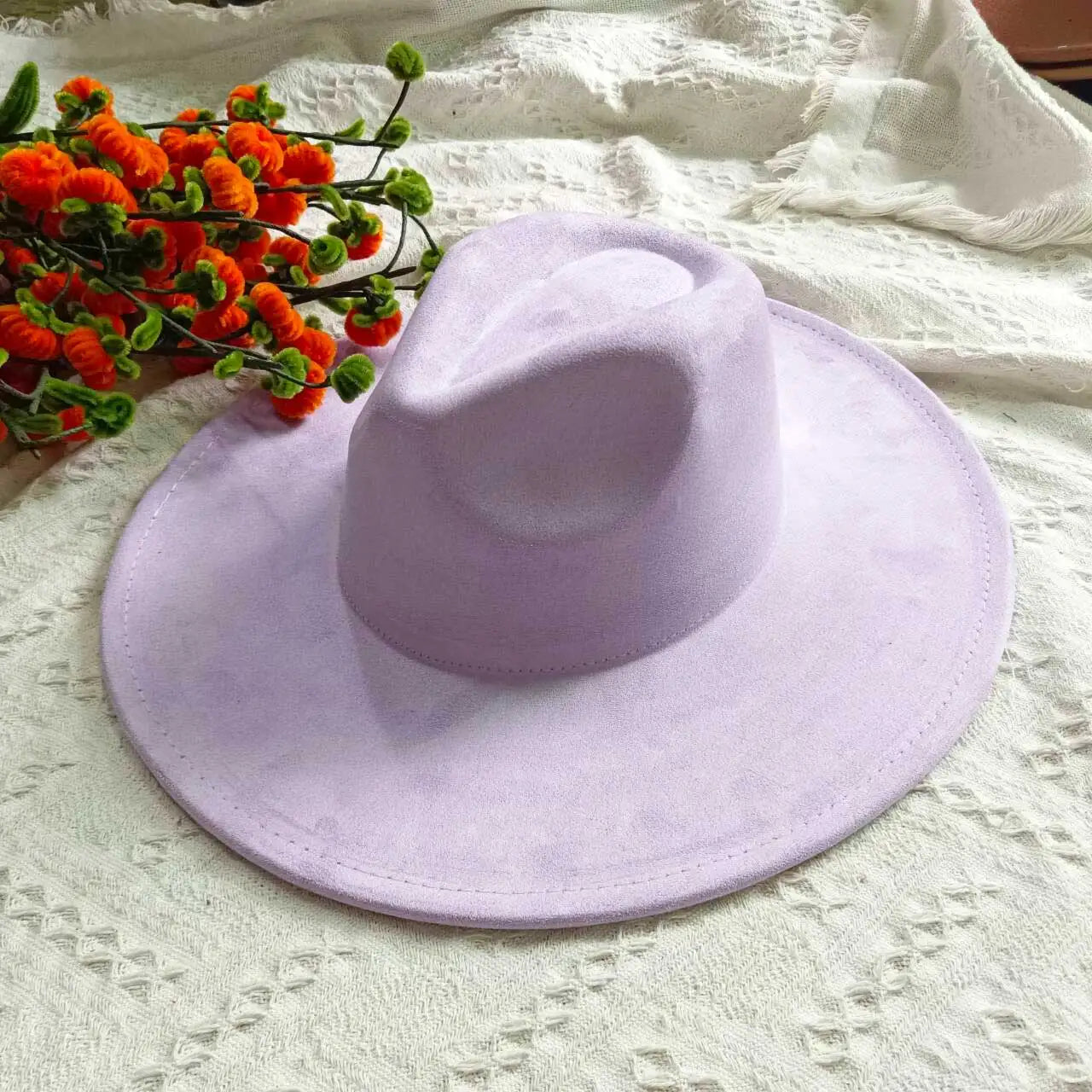 Vegan Suede Fedora Rancher Hats Blank Hats