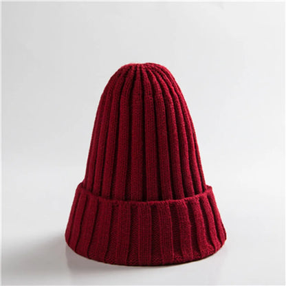 Knitted  Solid Edge Curl Colored Woolen Men's And Women's