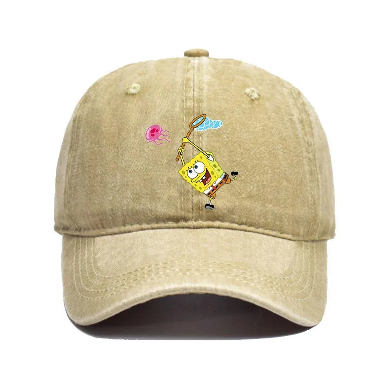 Fashion Cute SpongeBobs Baseball Cap Movie Cartoon Role Adult Men Women