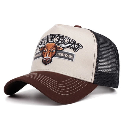 Fashionable Creative Baseball Hat Station Bullhead Embroidery Street Hip Hop Hat