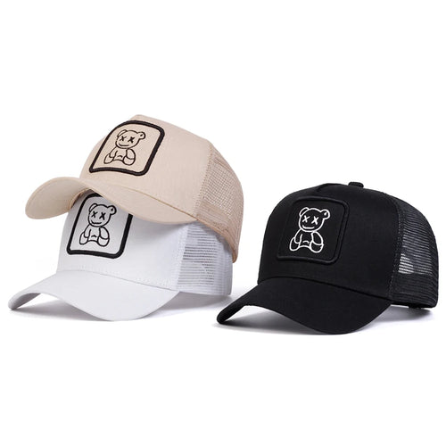 Unisex XX Little Bear Embroidery Baseball Net Caps Spring and Summer