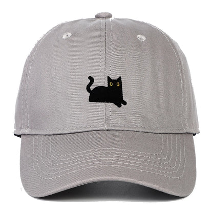 Cute Cat Embroidery Soft Top Baseball Cap Men and Women Summer