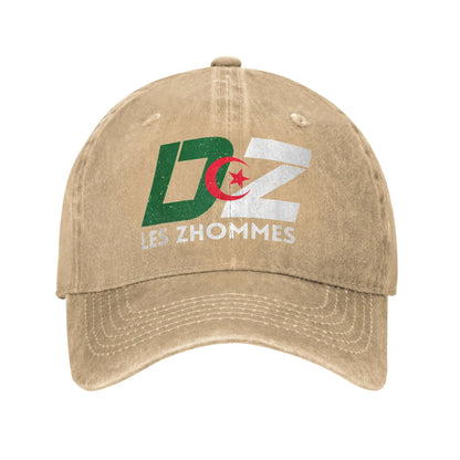 DZ Algeria Supporter Algerian Djazair Baseball Cap Vintage Distressed Denim