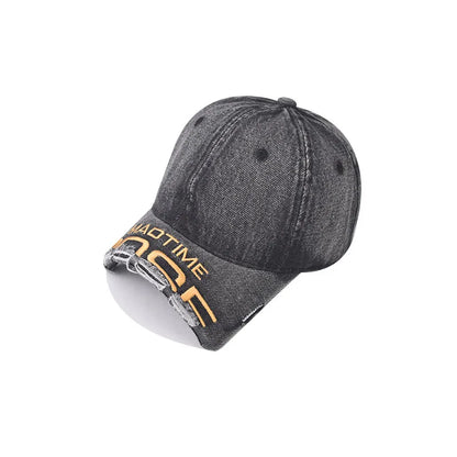 Baseball Cap Short Brim Hole Washing Snapback Hat