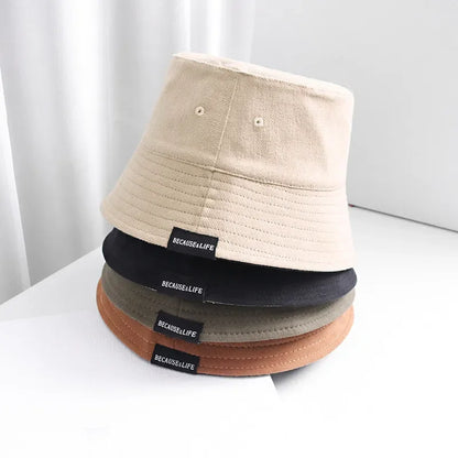 Cotton Warm Solid Bucket Hat Fisherman Hat