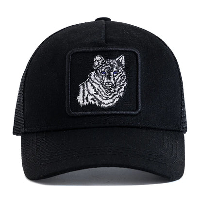 Unisex Baseball Cap Wolf Embroidery Patch Pattern Caps Men Women Summer